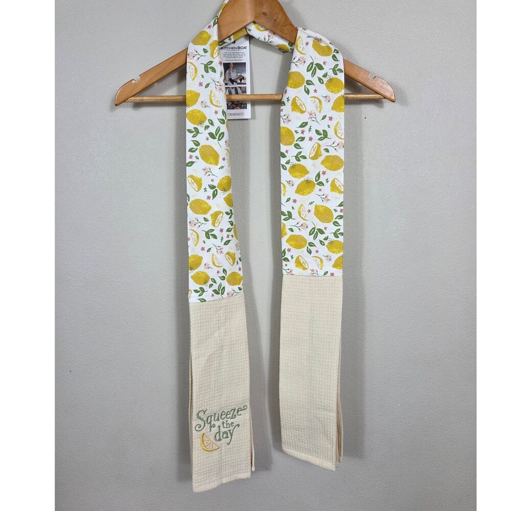 Demdaco Lemon Embroidered Kitchen Boa Towel Hot Pad NWT